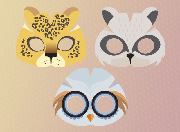 máscaras de animais de papel