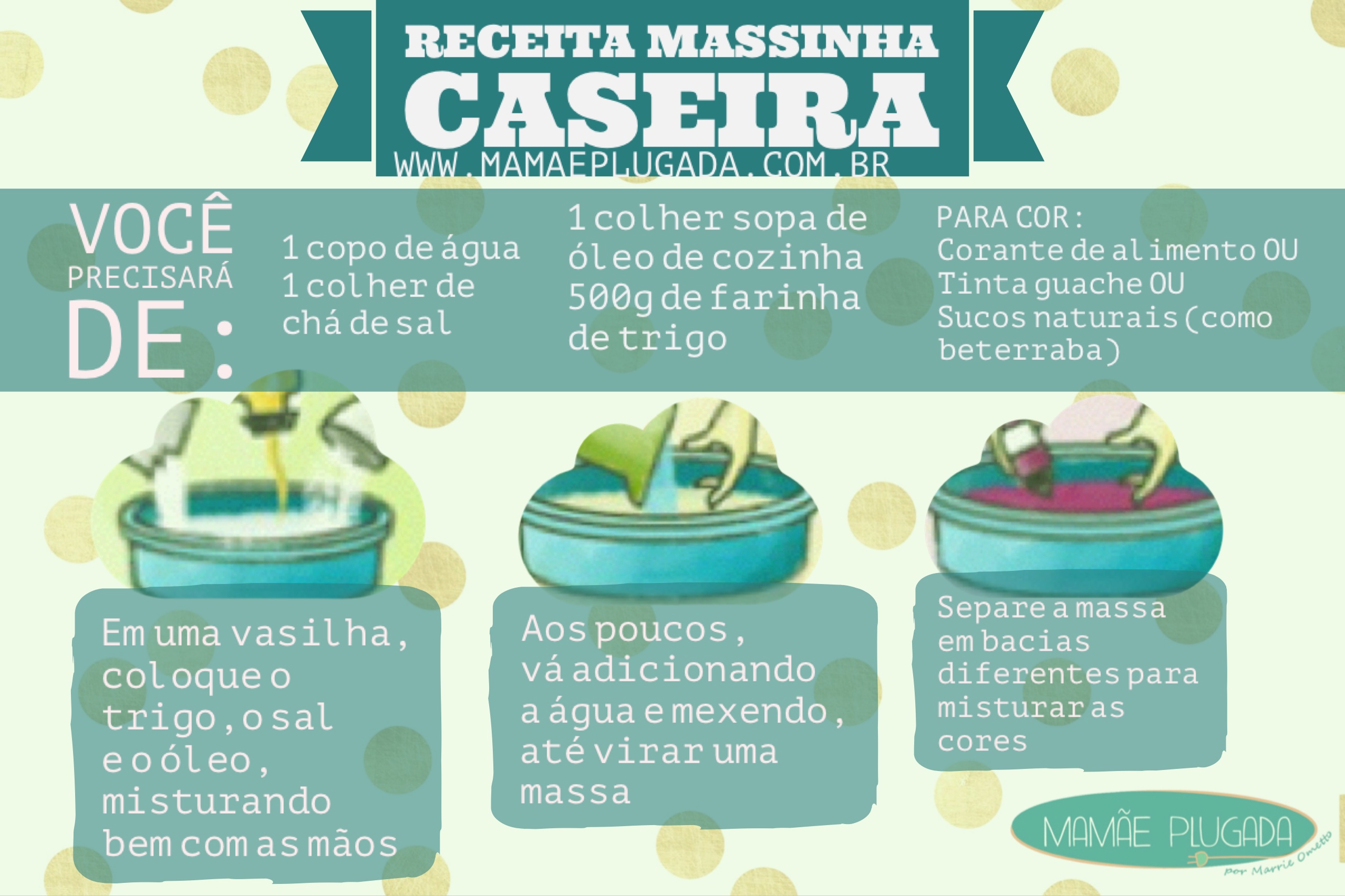 receita de massinha de modelar com ingredientes simples