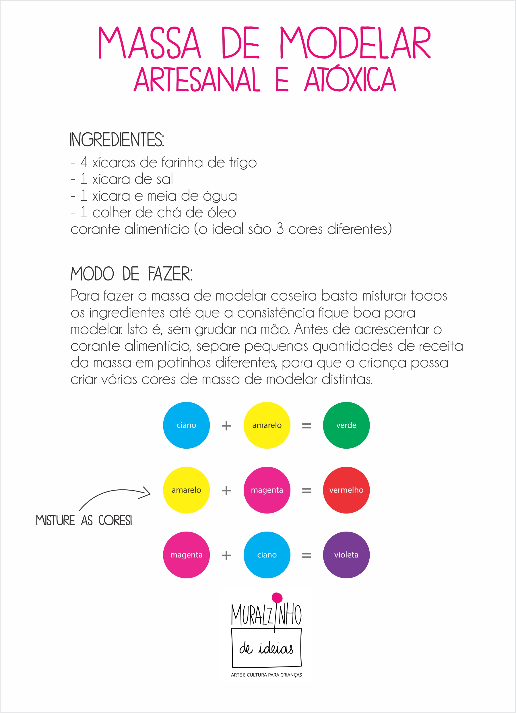 massinha de modelar caseira sem cozimento