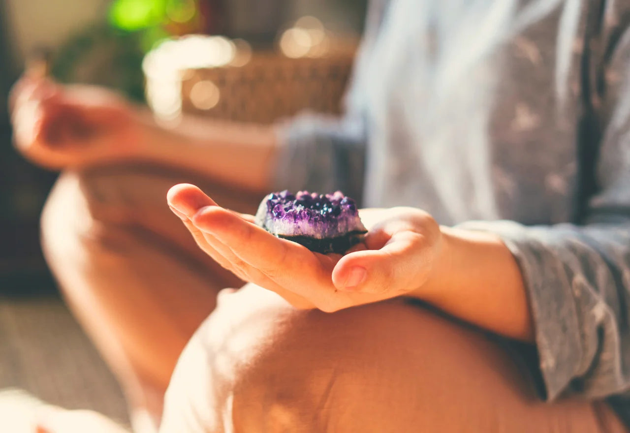 meditao com cristais