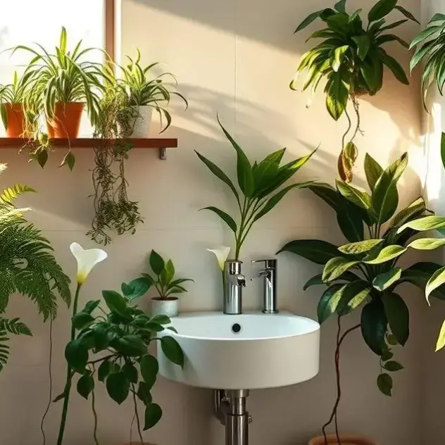 melhores plantas para banheiro sem janela