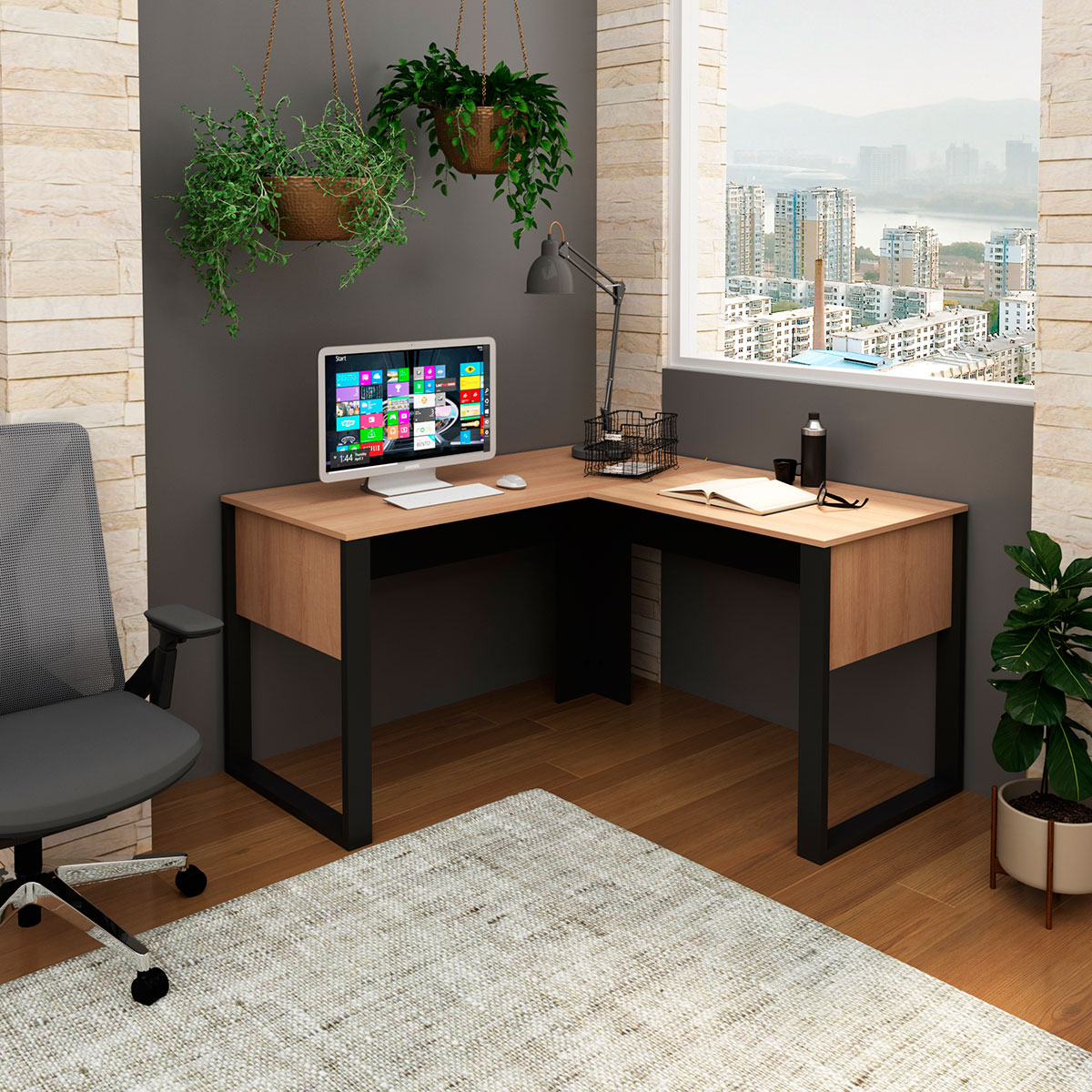 mesa de canto compacta para espaços pequenos