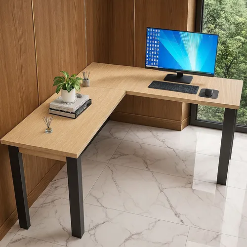 mesa de canto para home office com gavetas