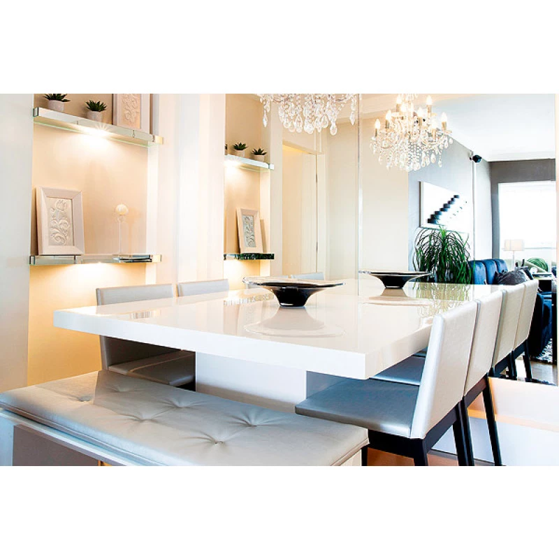 mesa de jantar quadrada 8 lugares madeira maciça