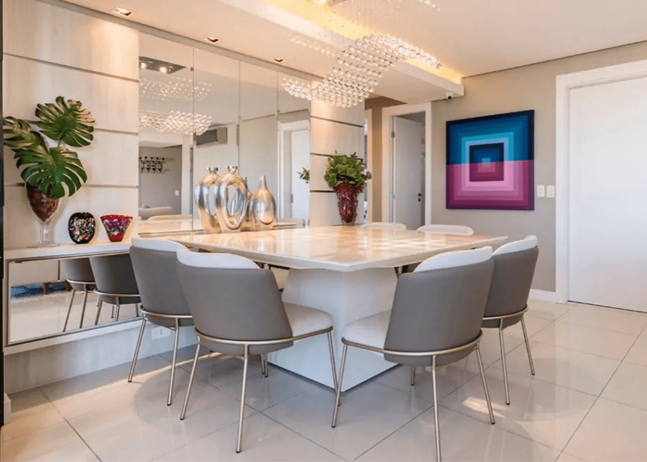 mesa de jantar quadrada 8 lugares madeira maciça