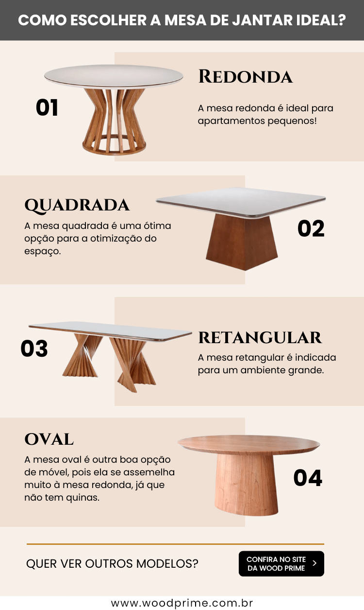 mesa quadrada para sala de jantar