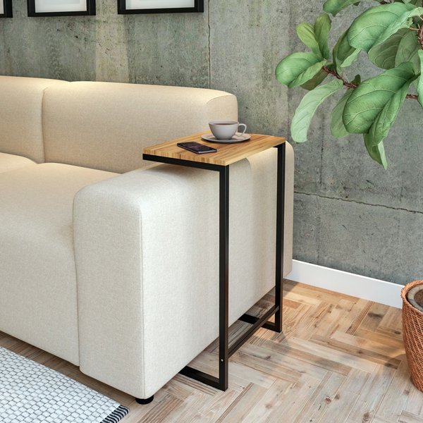 Mesa lateral em C com USB: praticidade e tecnologia