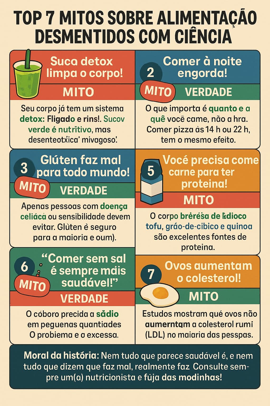 mitos sobre alimentação