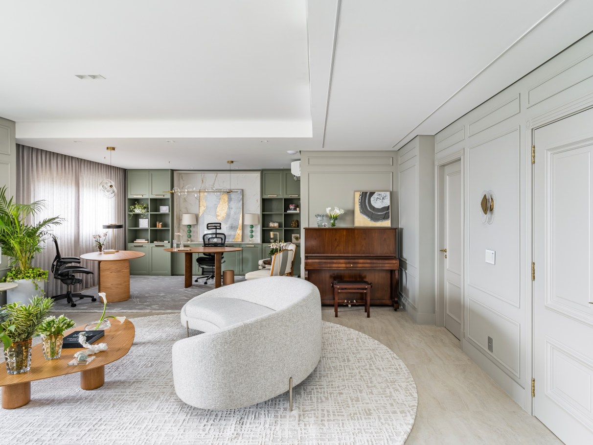 ideias de decoração com móveis curvos e retos 2026