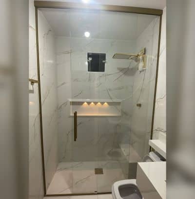 box sanfonado de canto para banheiro minúsculo