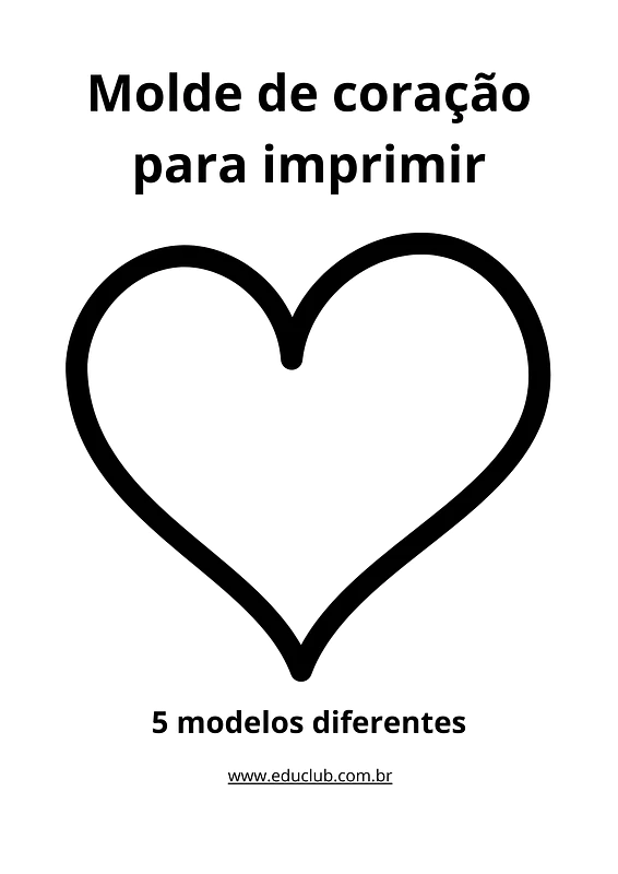 molde de coracao para imprimir