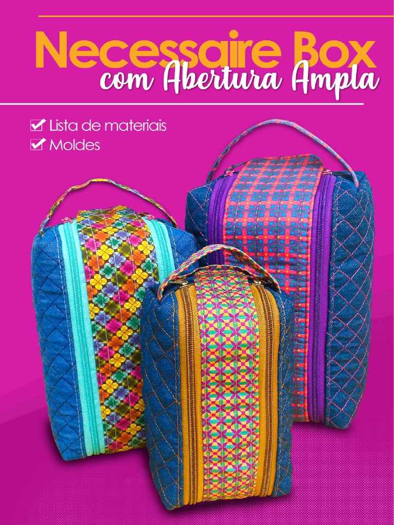 Onde Encontrar Moldes Gratuitos de Nécessaire Box em PDF e Tutoriais em Vídeo