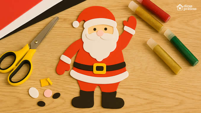 Passo a Passo: Como Fazer um Papai Noel Gigante em EVA para sua Escola