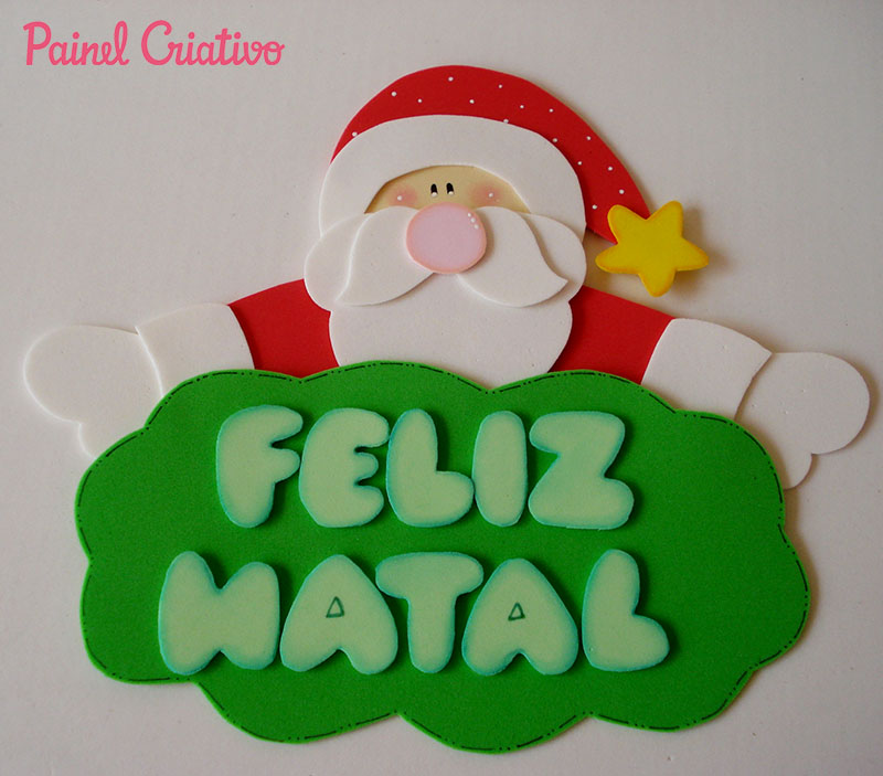 molde de papai noel em eva para painel