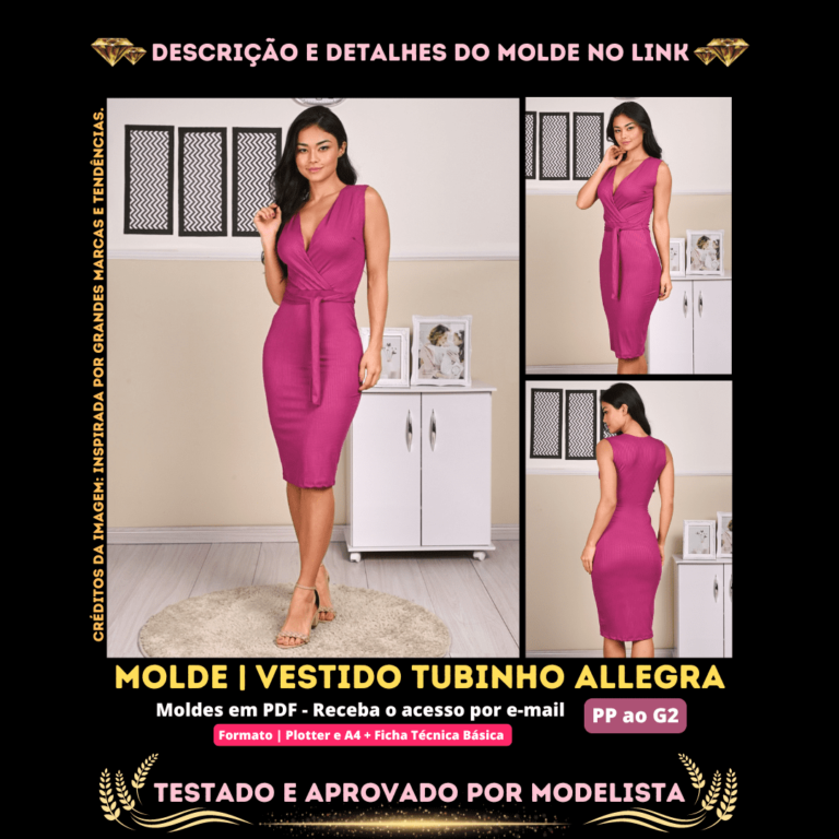 molde de vestido tubinho