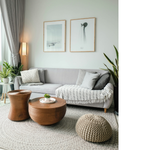 móveis boho chic para sala