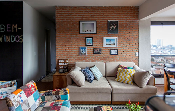 decoração com tijolos aparentes