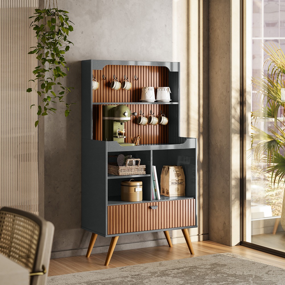 como organizar cantinho do café com aparador