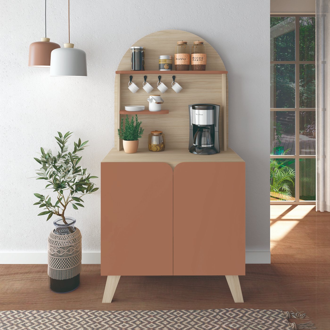 soluções compactas para cantinho de café