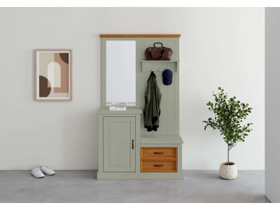 decoração de hall de entrada com espelho