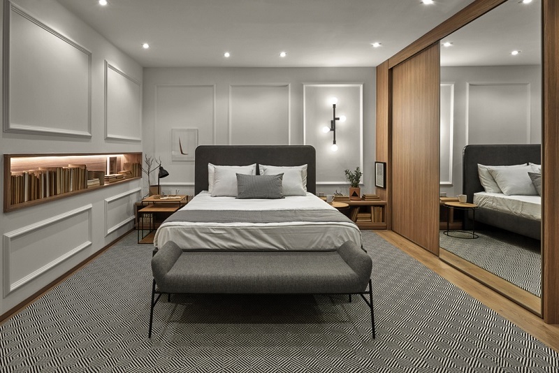 moveis que combinam com boiserie