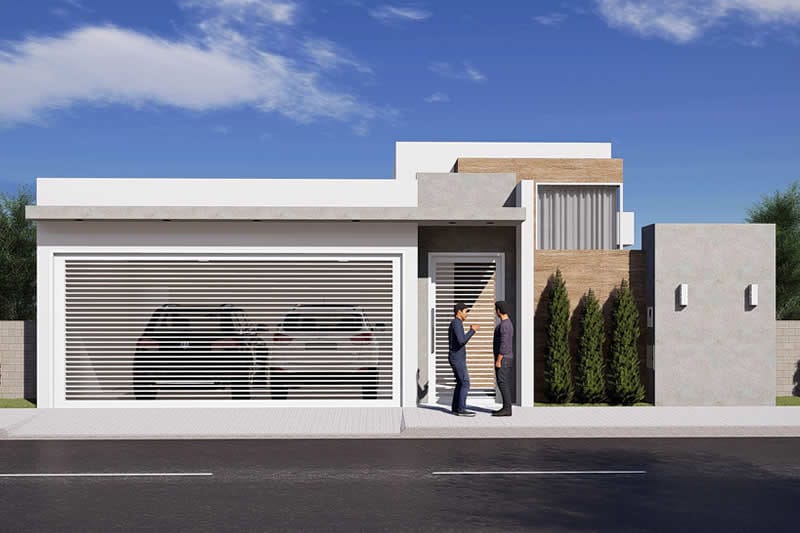 muro de casas modernas