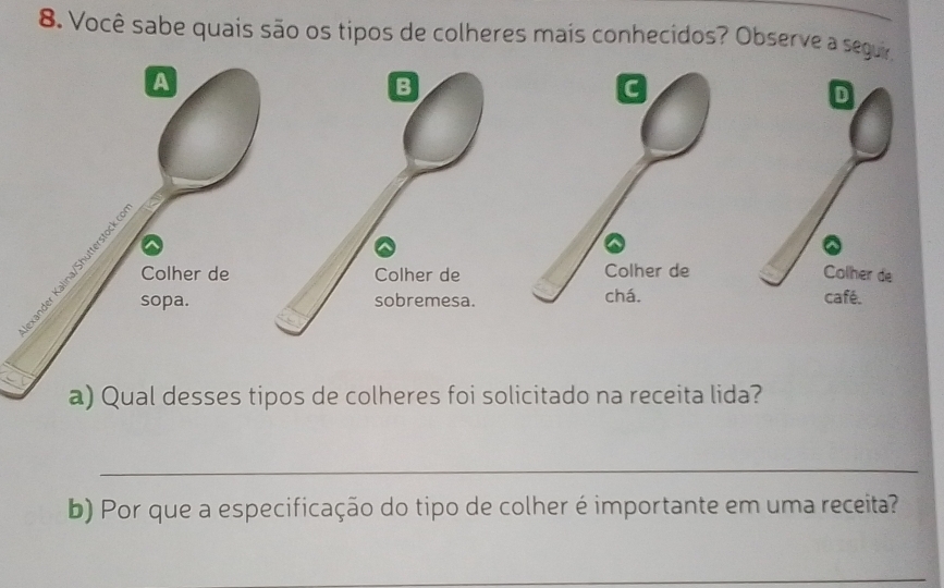 diferença entre colher de sopa e chá