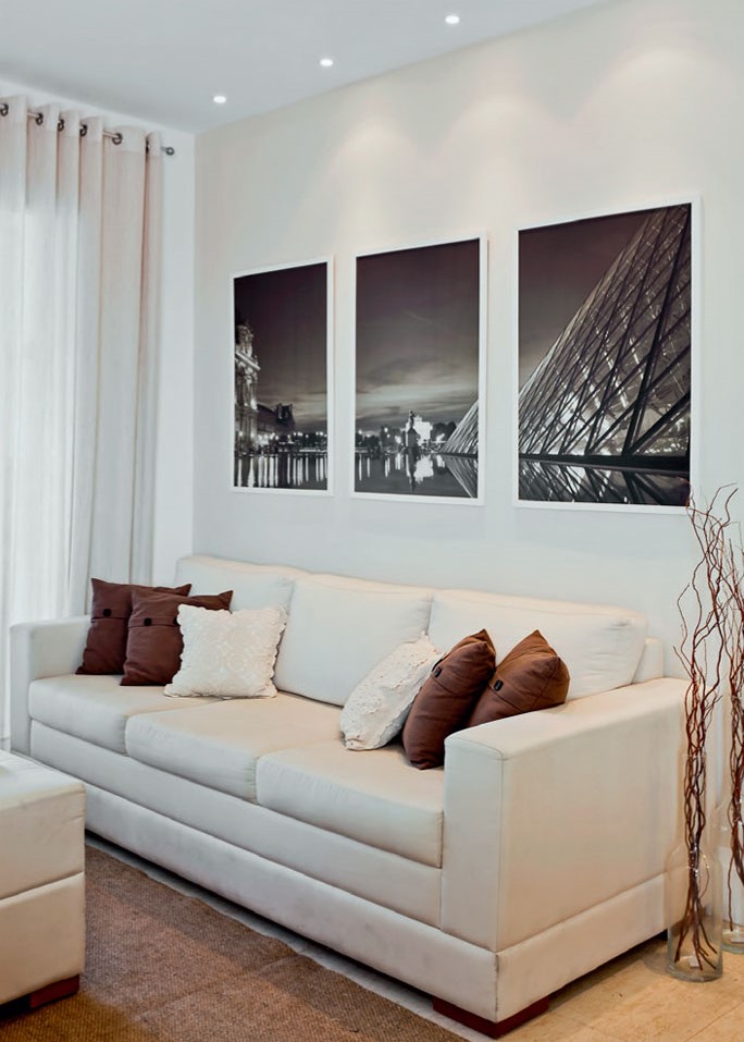 ideias para parede de sala com sofá