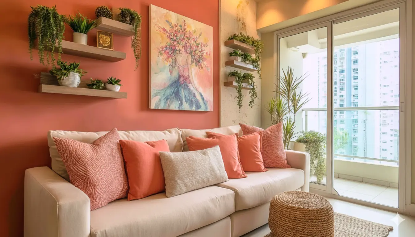 como decorar parede atrás do sofá