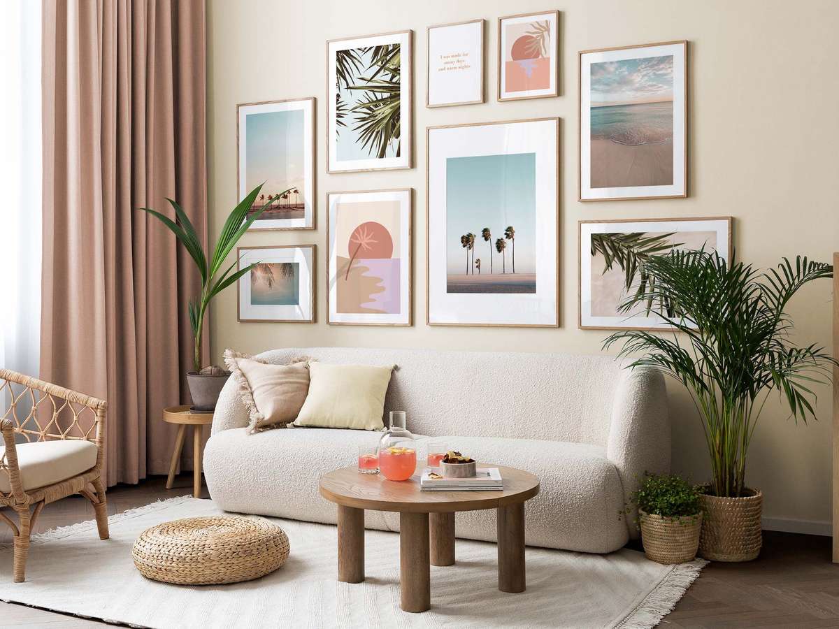 ideias para parede de sala com sofá