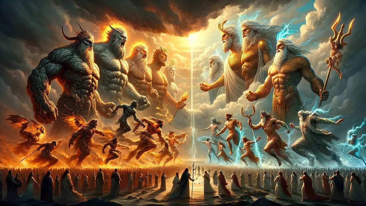 guerra entre titãs e deuses olímpicos