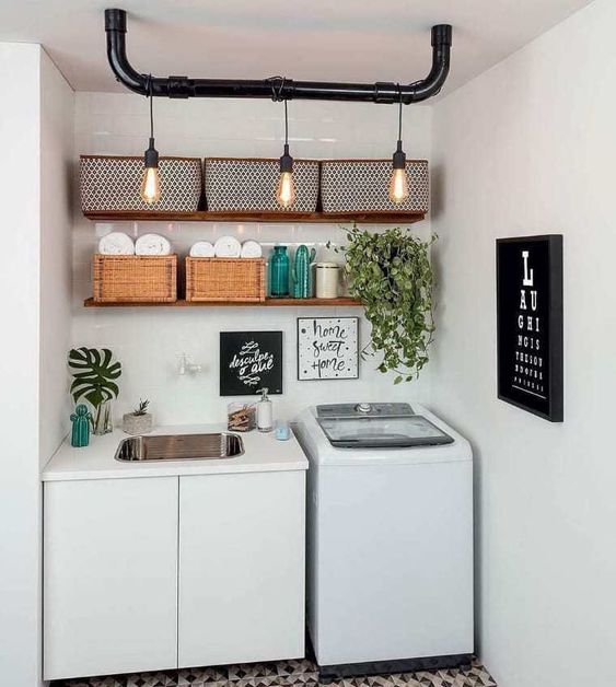como organizar lavanderia pequena