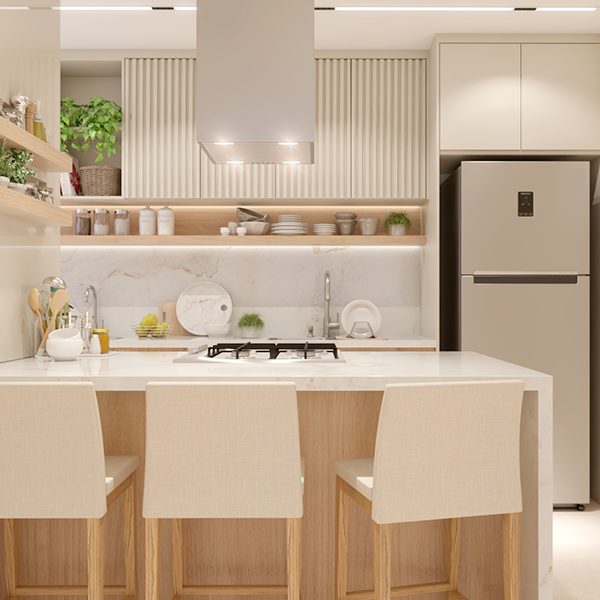 Organização de cozinha funcional com produtos Tramontina