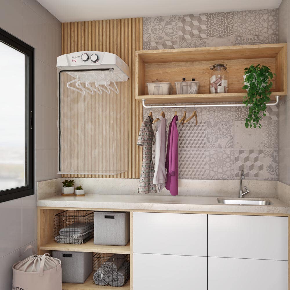 organizacao de lavanderia pequena