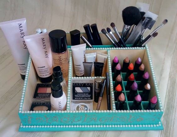 organizador de maquiagem artesanal