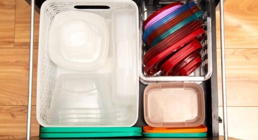 organizar potes de plastico