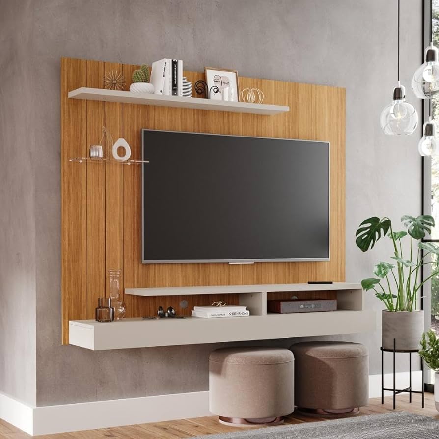 painel de tv ripado com led para quarto