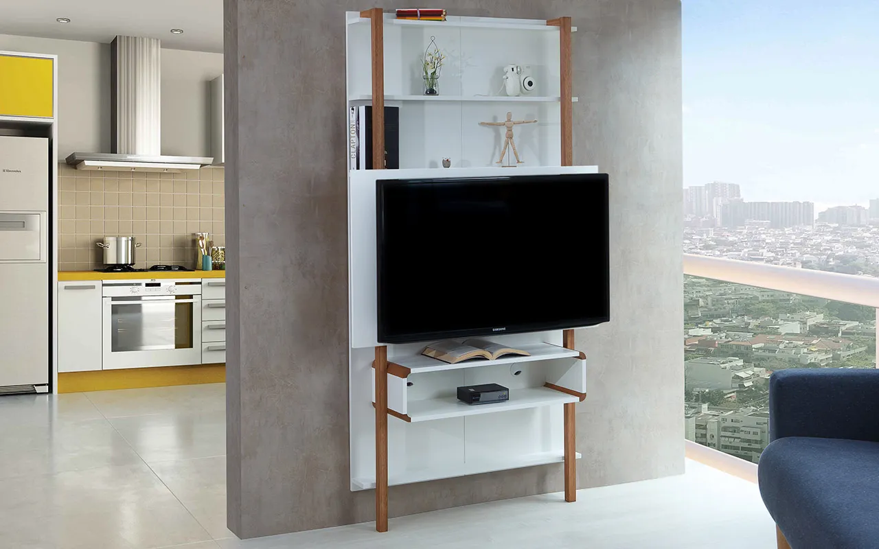 painel de tv ripado com led para quarto