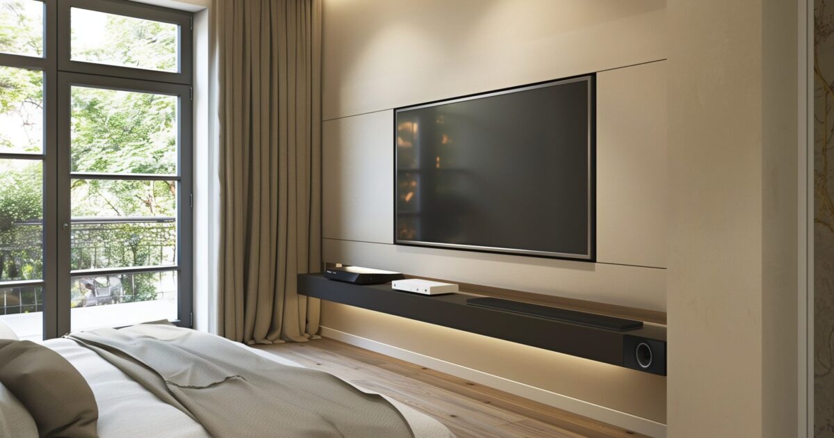 painel de tv ripado com led para quarto