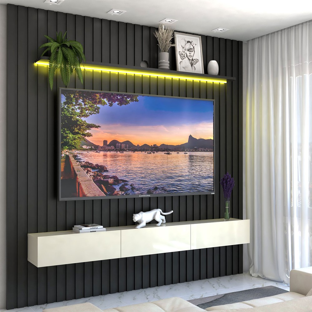 Painel ripado MDF para TV
