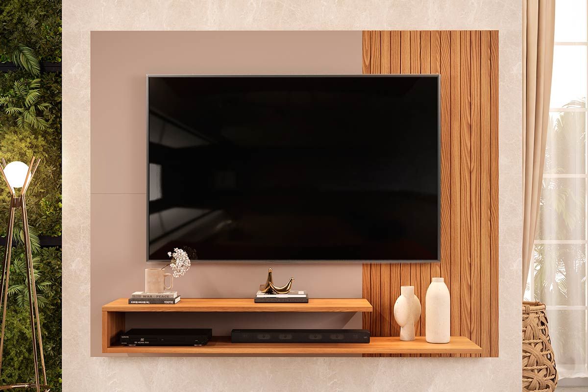 Painel ripado amadeirado
