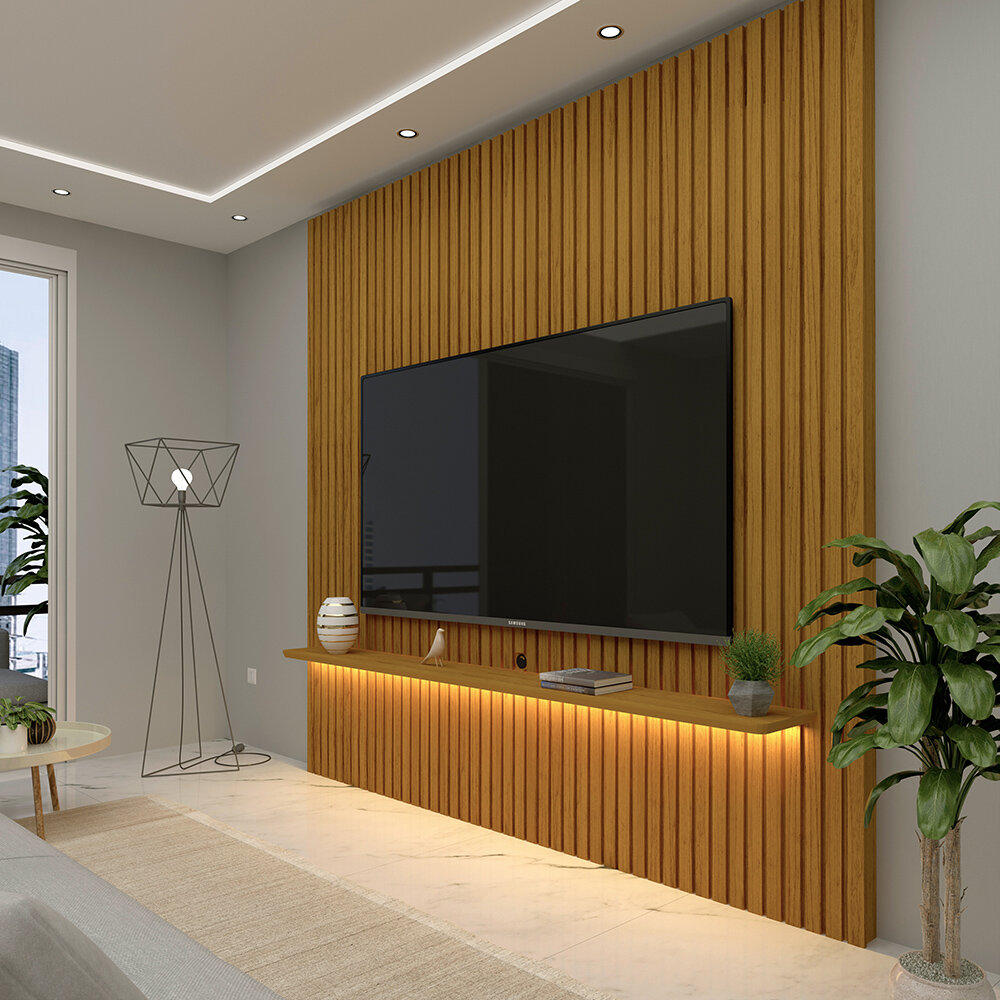 Painel ripado branco