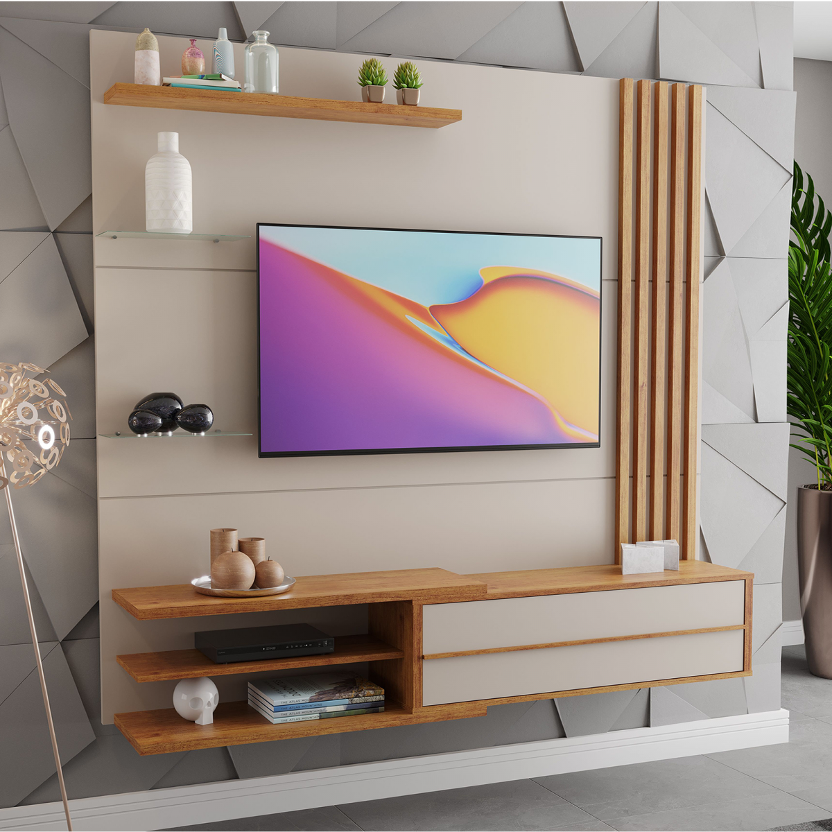 Painel ripado MDF para TV