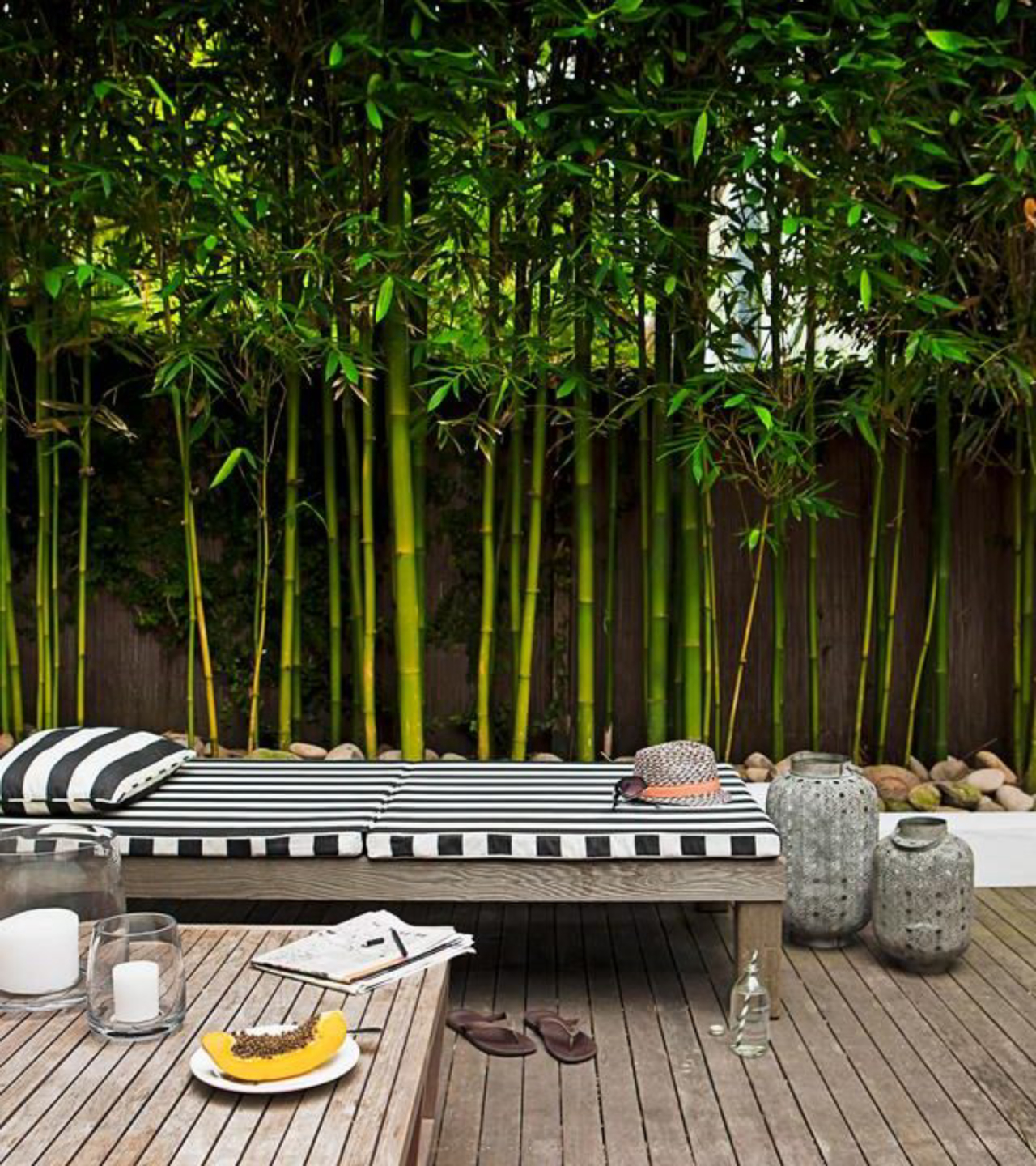 Estruturas decorativas sustentáveis com bambu