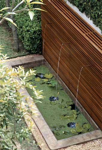 paisagismo com fontes de agua