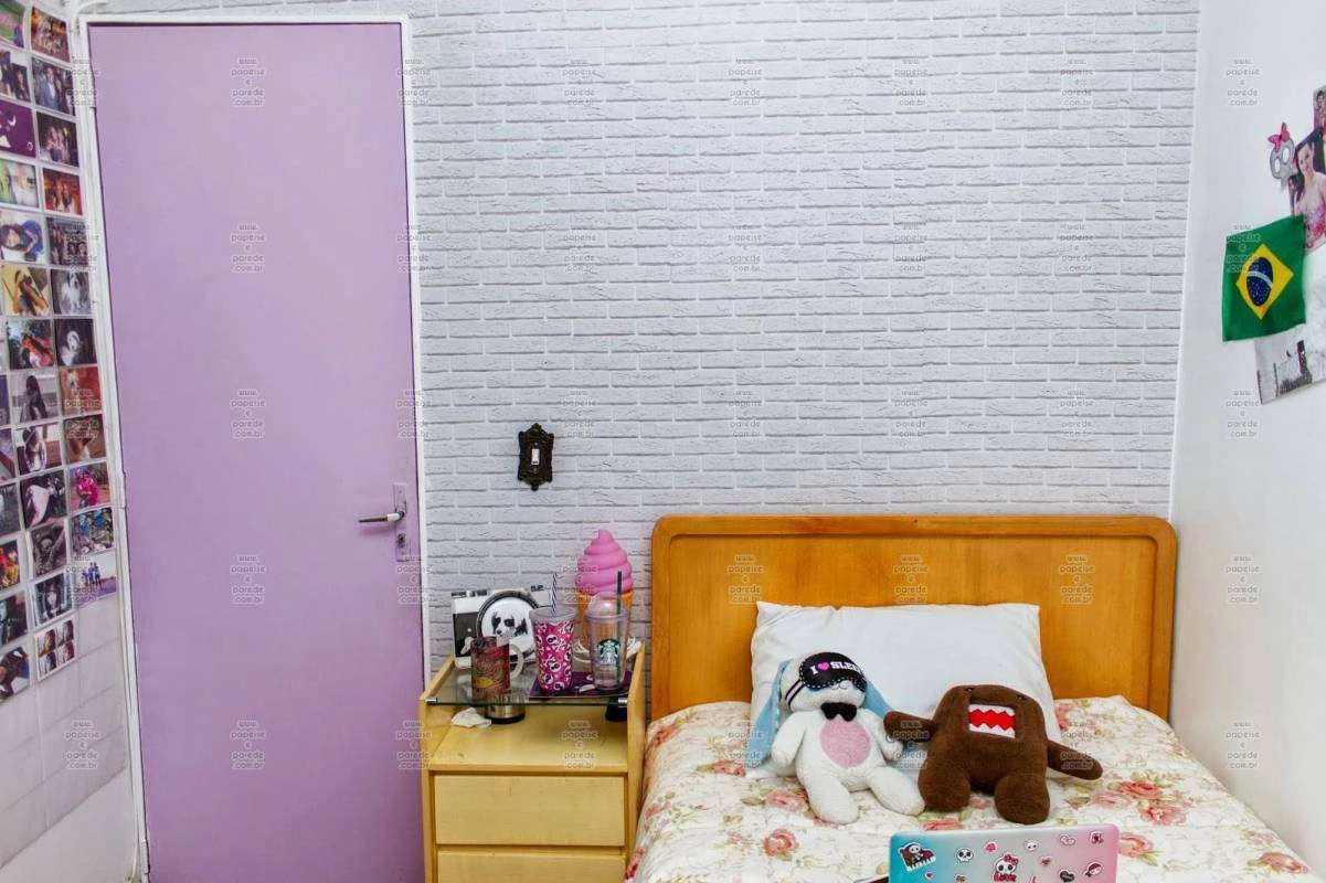 papel de parede de tijolinho no quarto