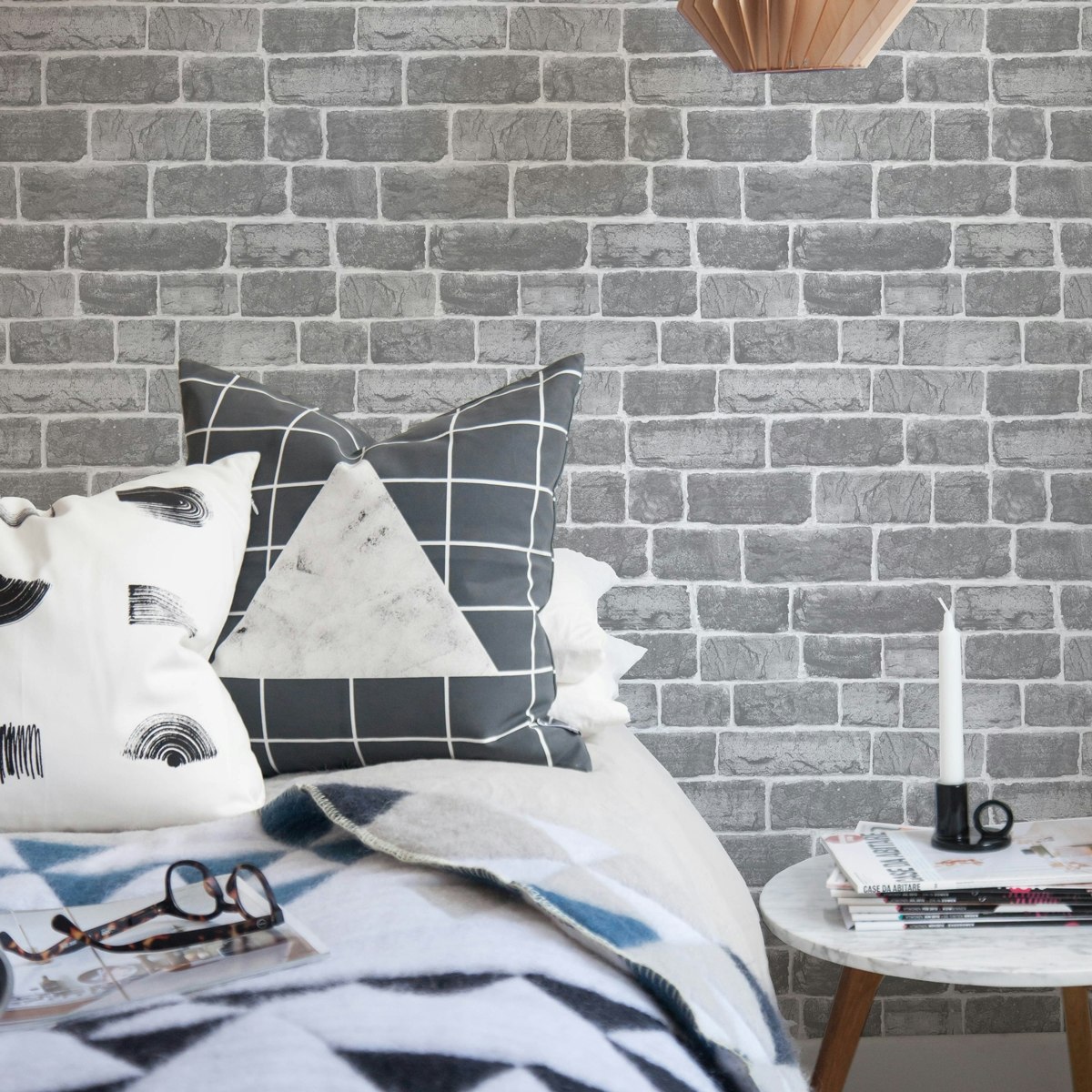 papel de parede tijolinho branco minimalista