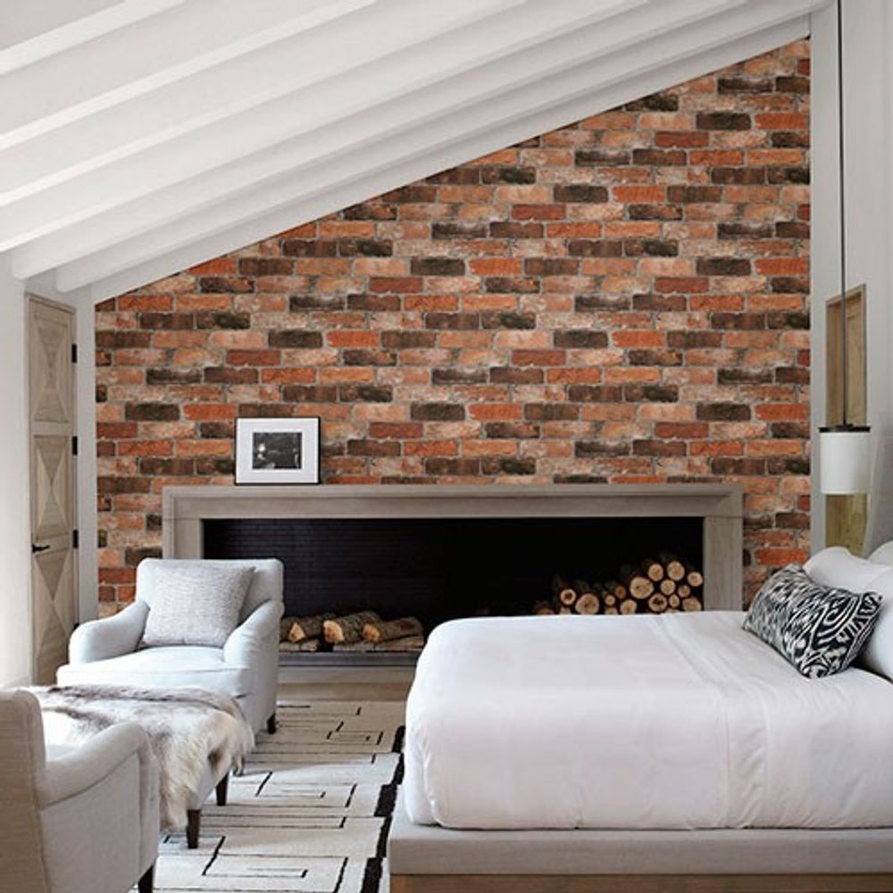 papel de parede vinilico lavavel tijolinho