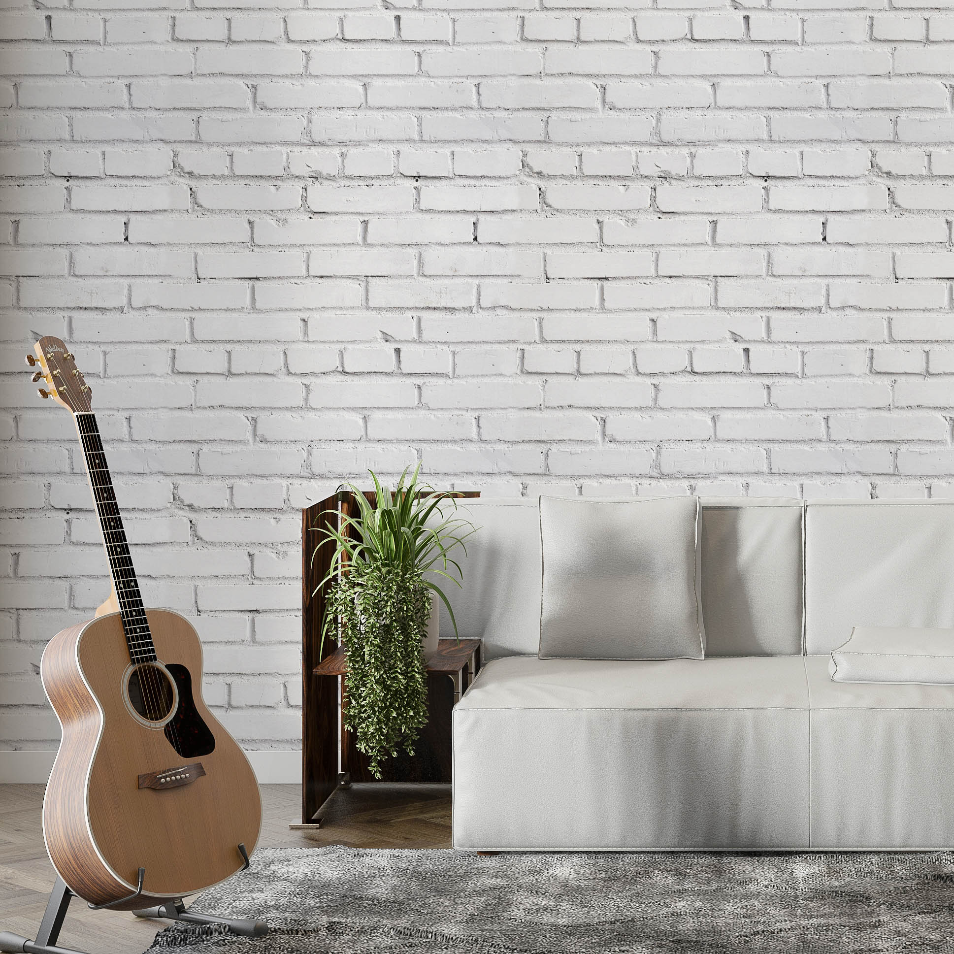 papel de parede de tijolinho no quarto