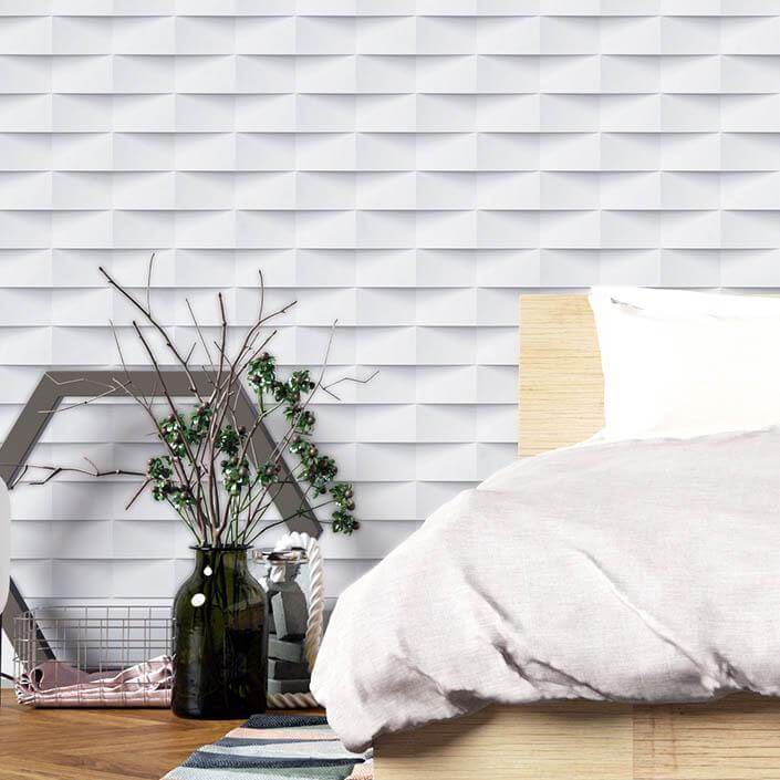 papel de parede geometrico para quarto